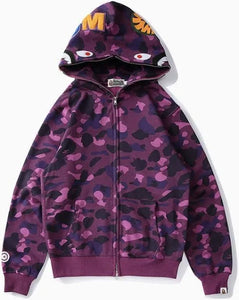 BAPE Purple Camo Shark Full Zip Hoodie